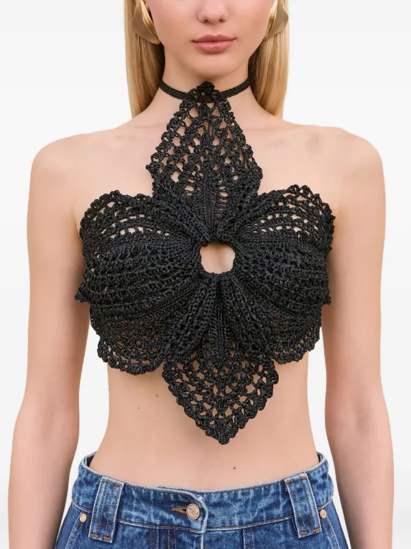 Cult Gaia Darlena Crochet Top | Black | FARFETCH