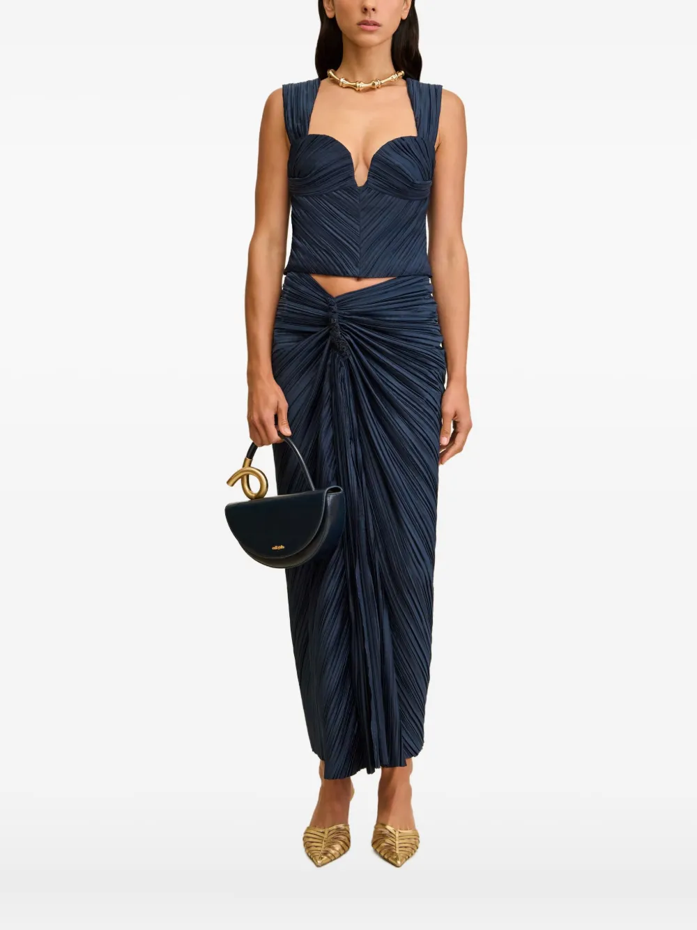 Cult Gaia Top con scollo a cuore - Blu