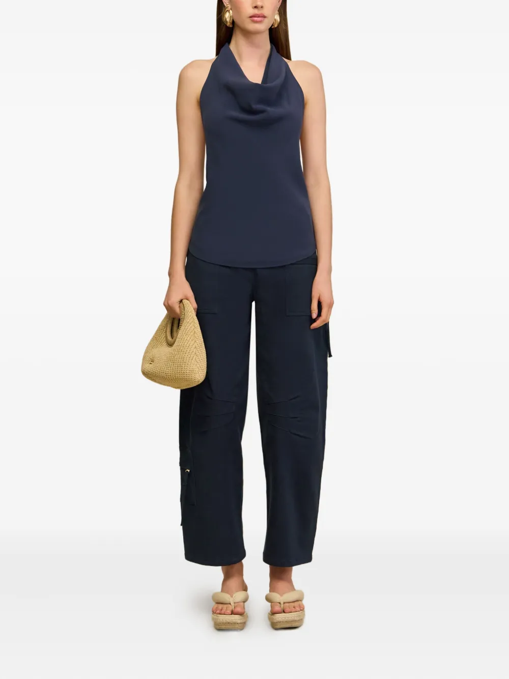 Cult Gaia Ewa tapered cargo trousers Blauw