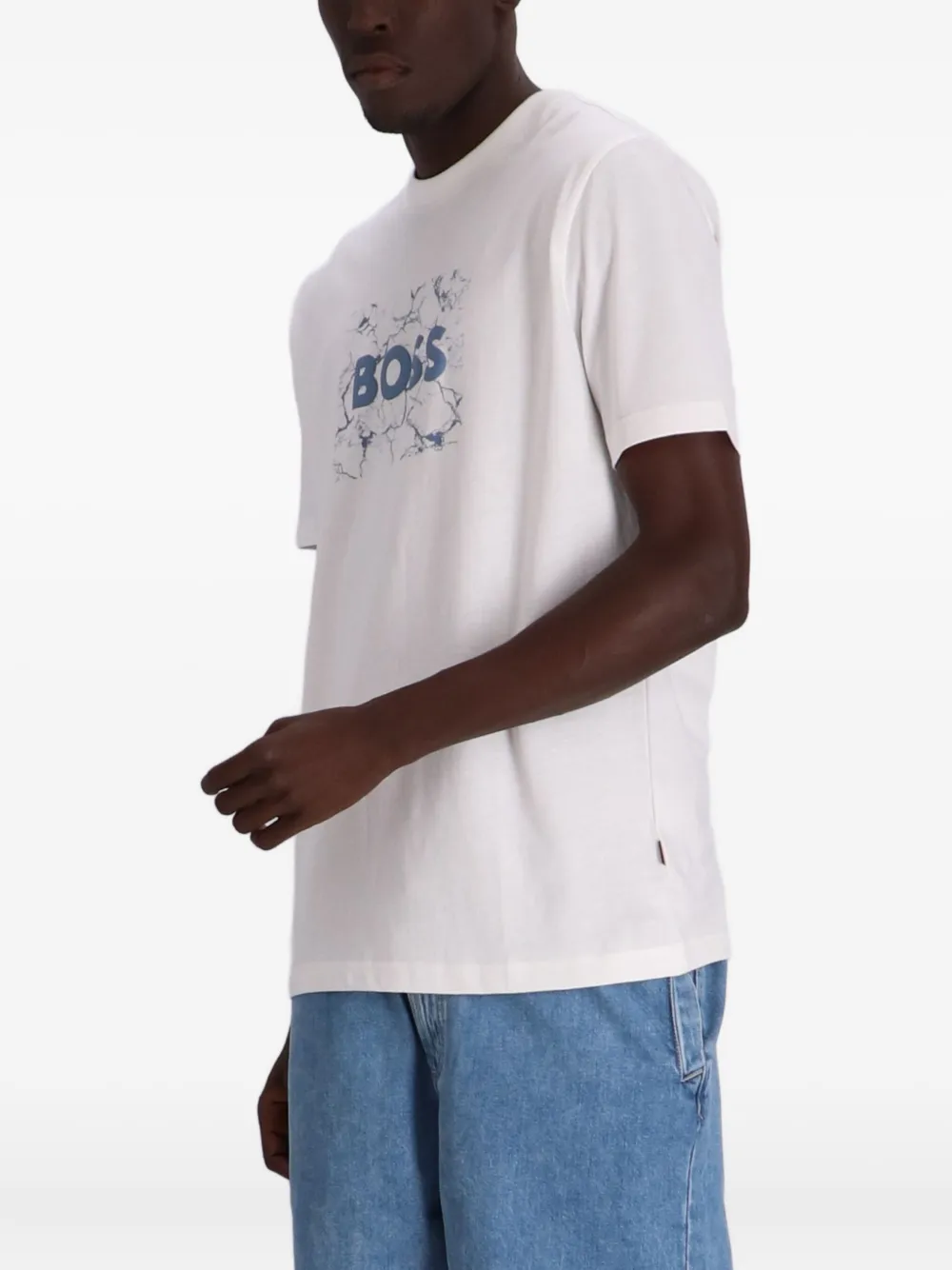 BOSS T-shirt met grafische print Wit