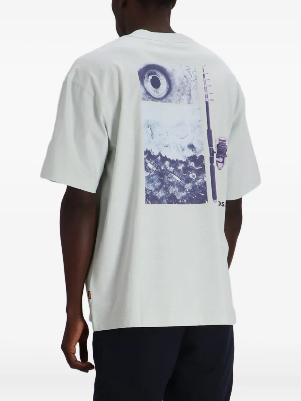 BOSS T-shirt met grafische print Groen