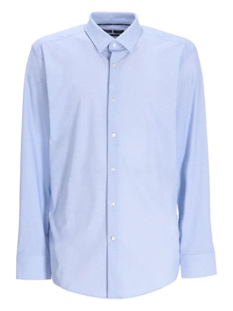 BOSS Hank geometric-patterned long-sleeve shirt