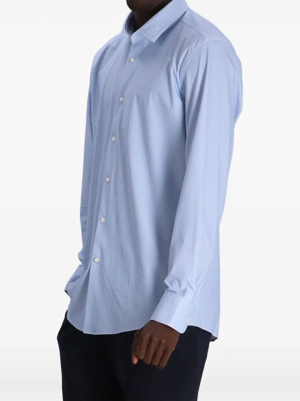 Hugo Boss Hank Geometric-patterned Long-sleeve Shirt