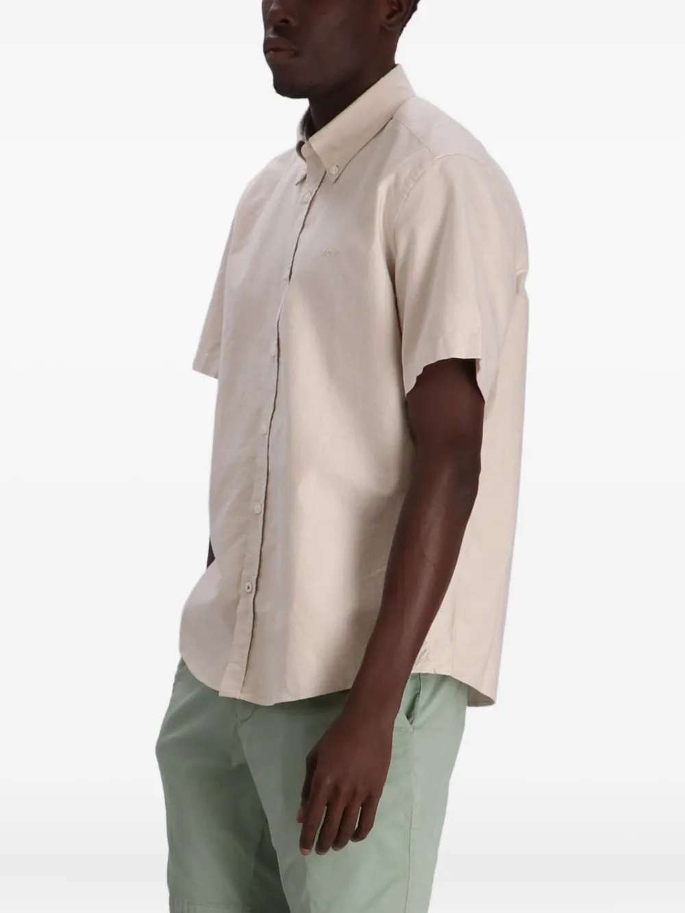 BOSS Overhemd met korte mouwen Beige