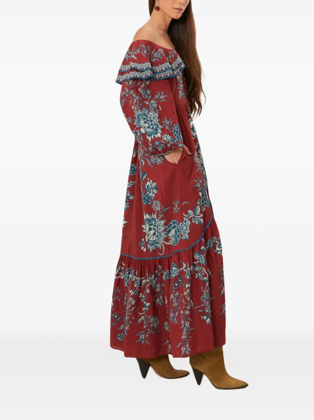 FARM Rio off-shoulder maxi dress - Rood