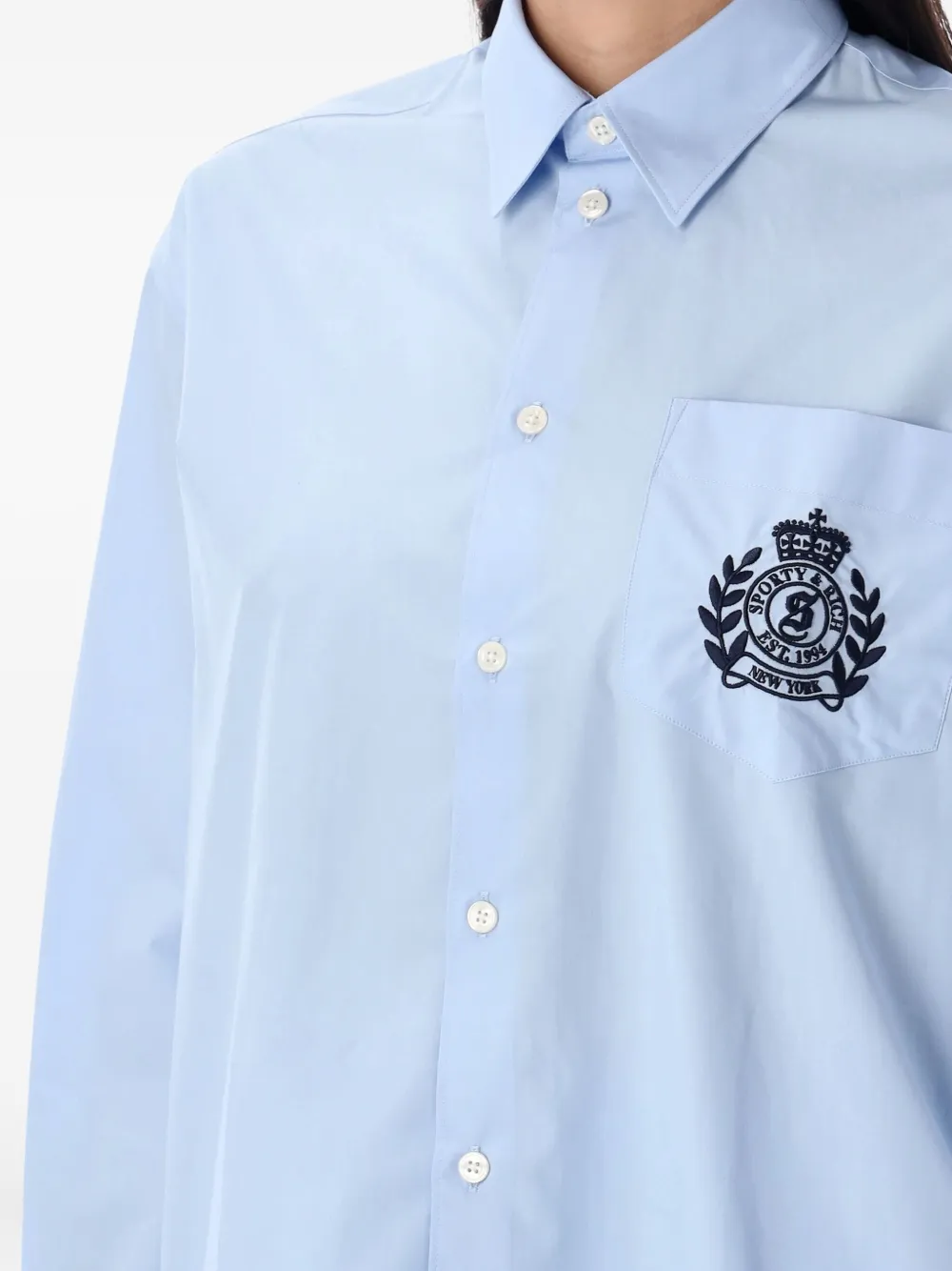 Sporty & Rich H&W Crest blouse Blauw