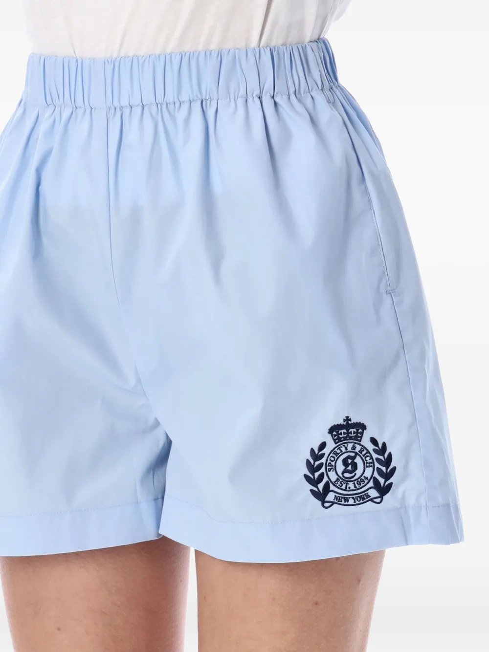 Sporty & Rich Shorts met borduurwerk Blauw