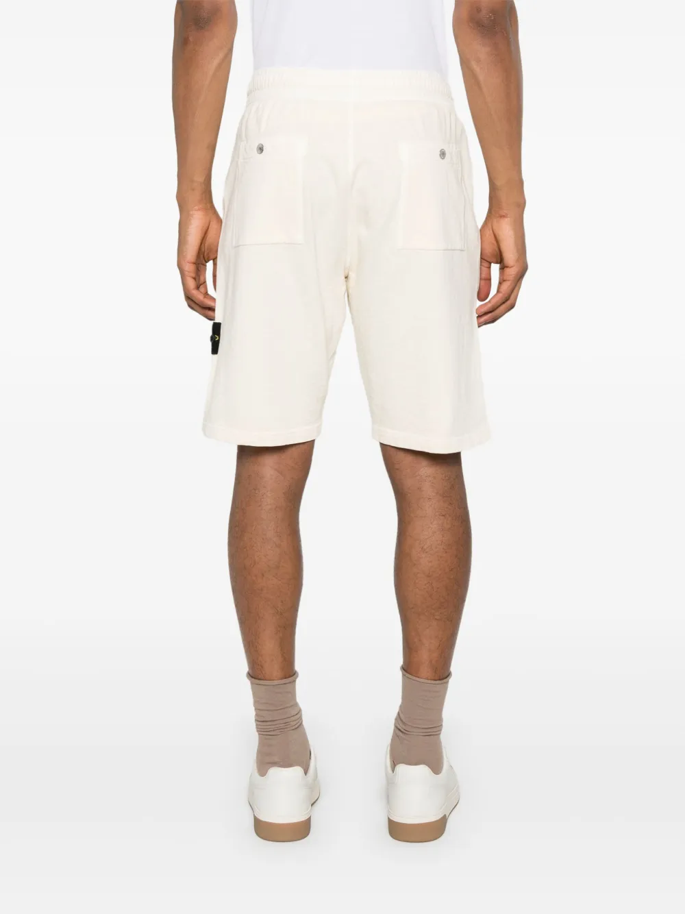 Stone Island Katoenen trainingsshorts Beige