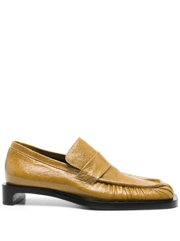 Jil Sander 30mm Leather Loafers in Green