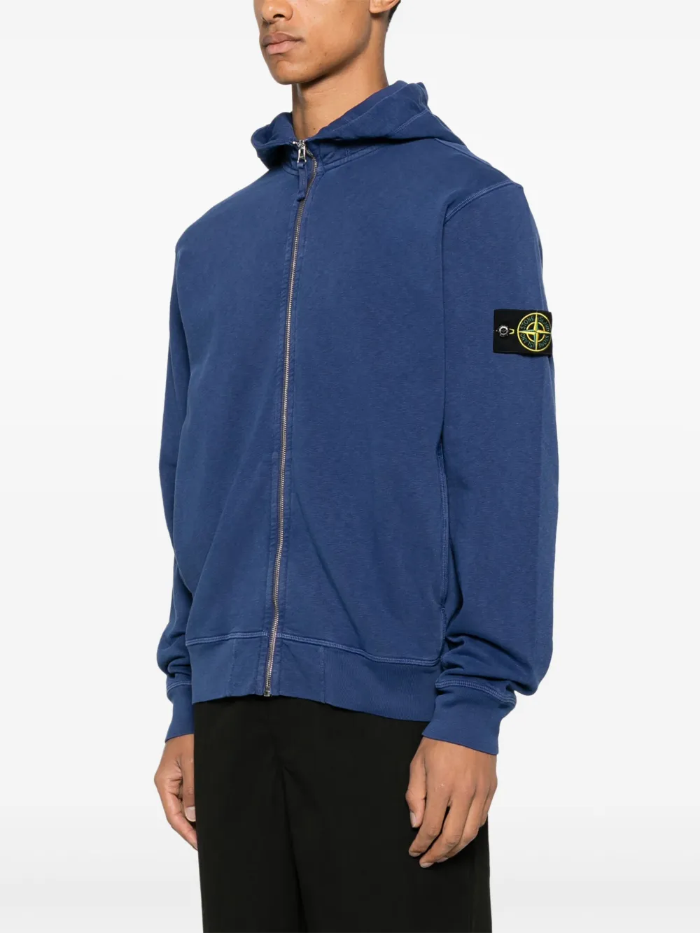 Stone Island Katoenen hoodie met Compass-logopatch Blauw