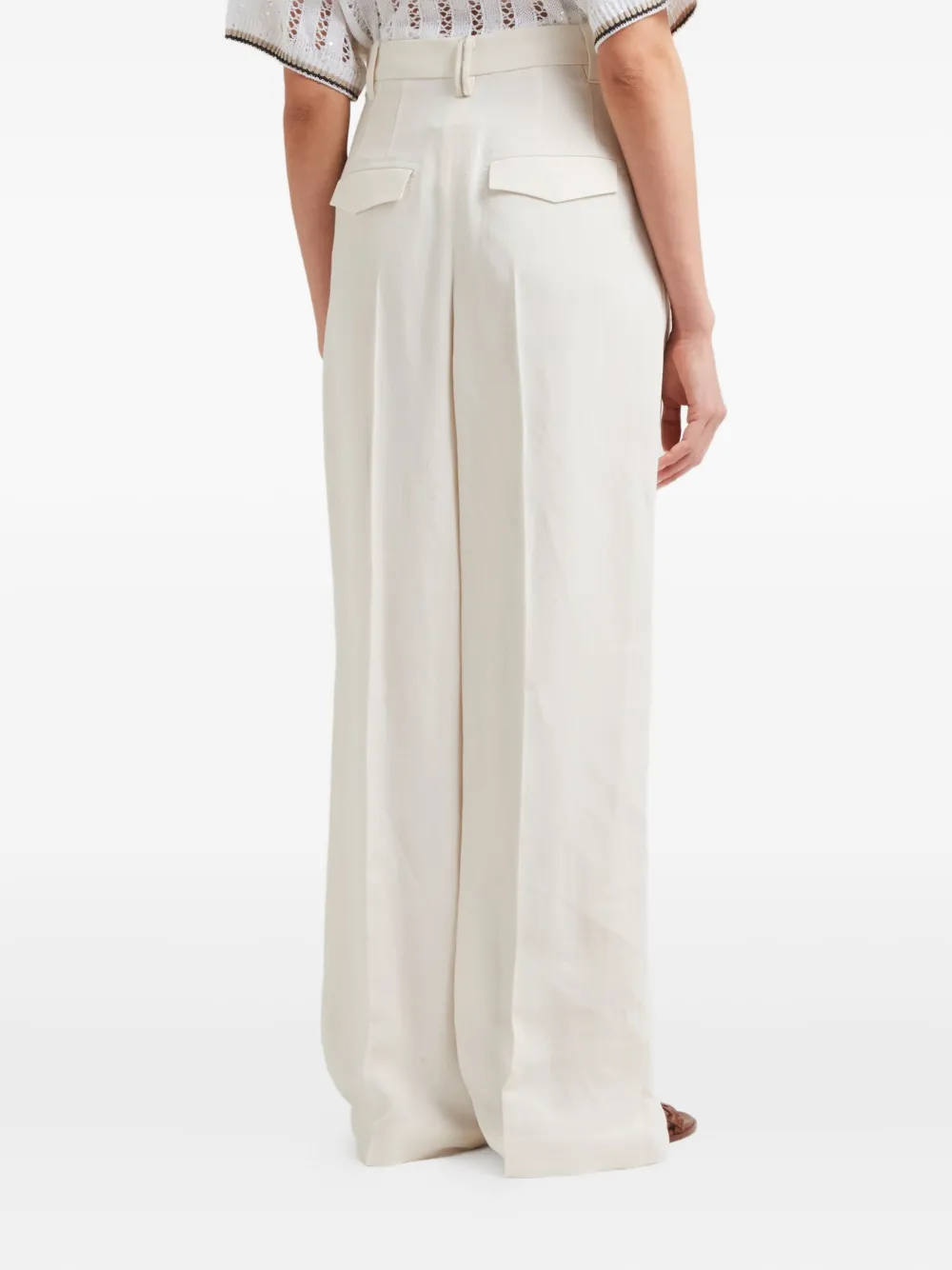 Brunello Cucinelli Broek met wijde pijpen Wit