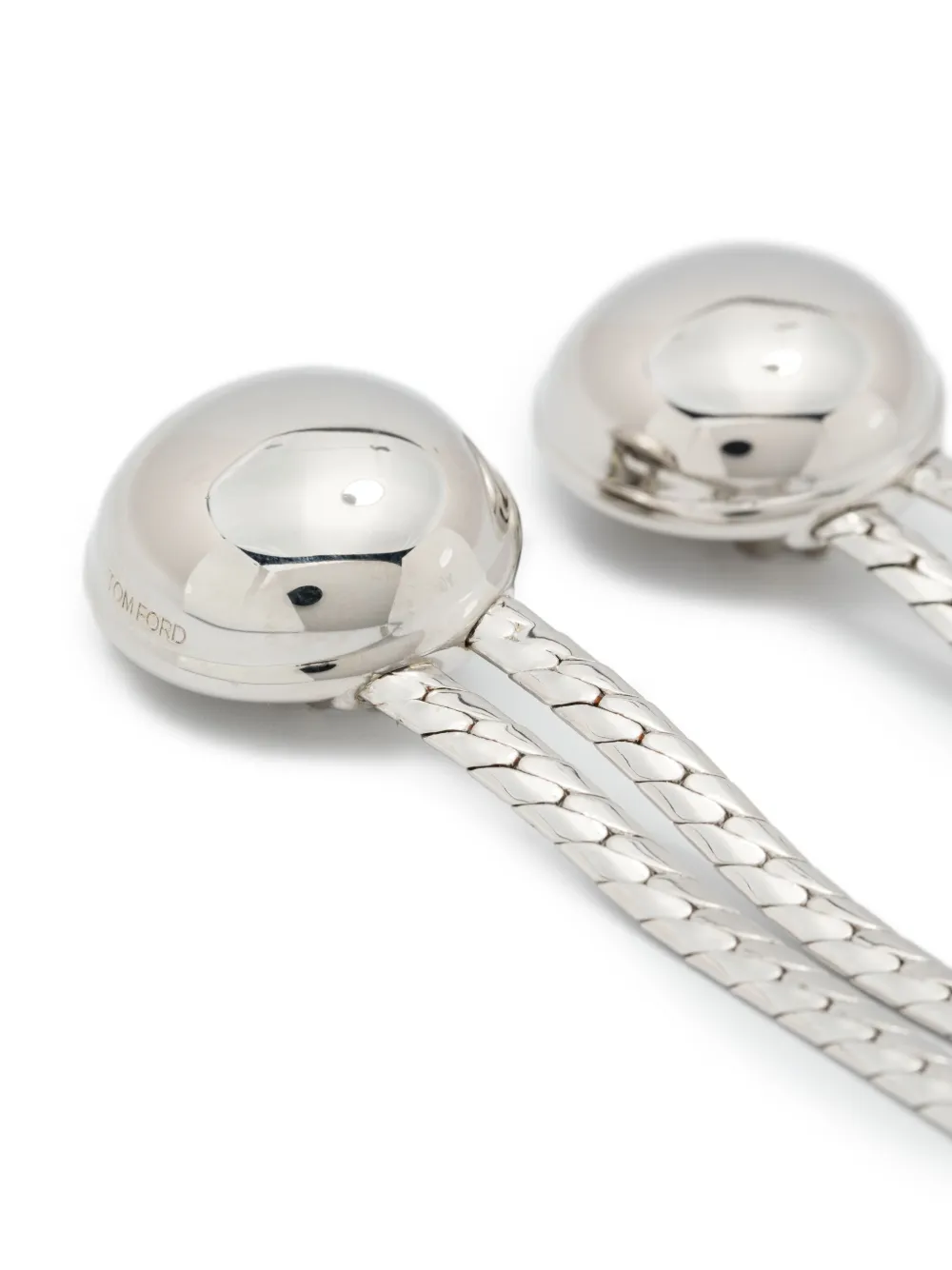  Tom Ford Dome-braided Earrings - Silver 