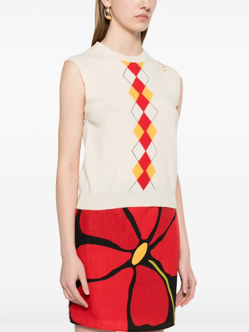 Marni Spencer met argyle print Beige