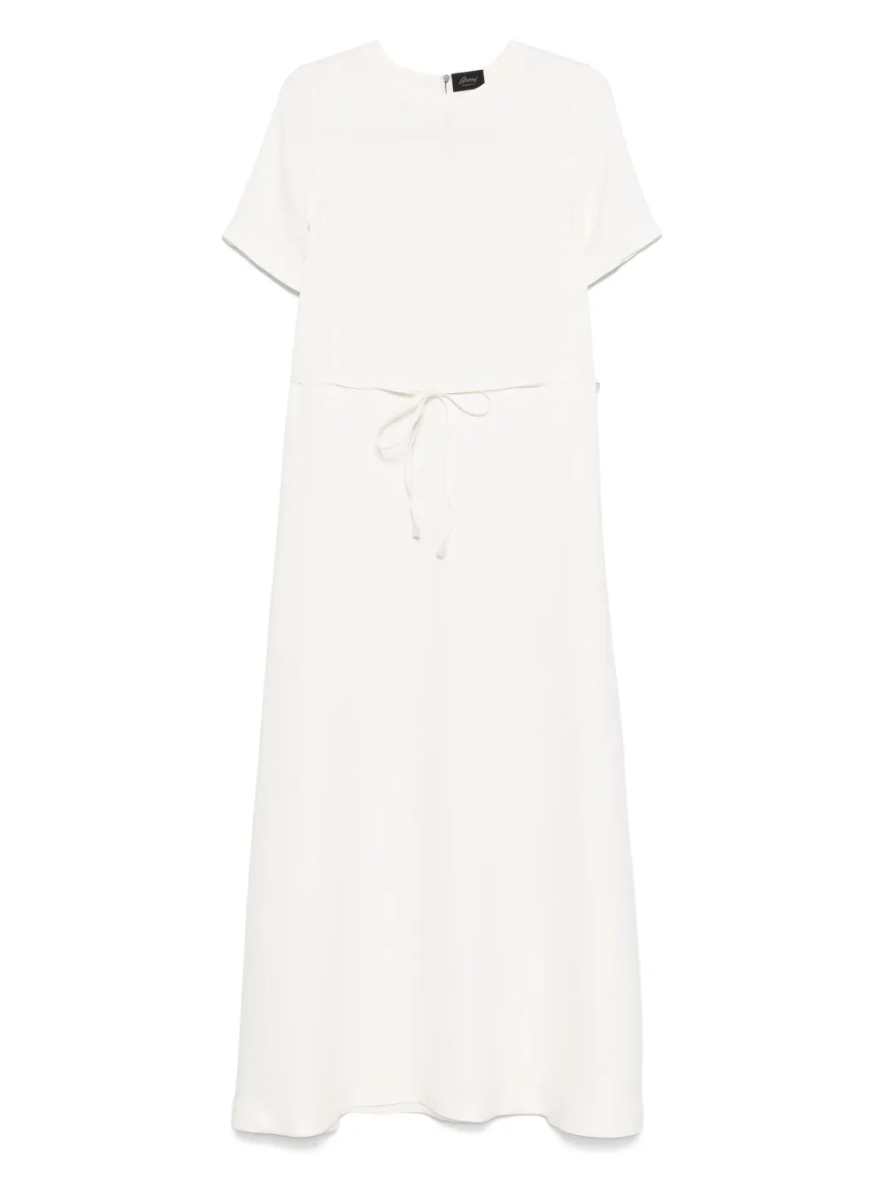 Brioni Zijden jurk met korte mouwen Beige