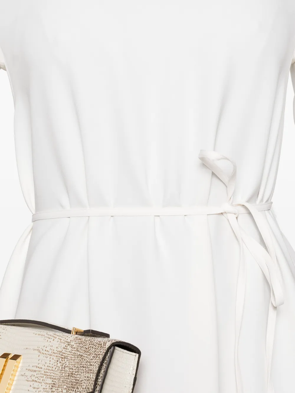 Brioni Zijden jurk met korte mouwen Beige