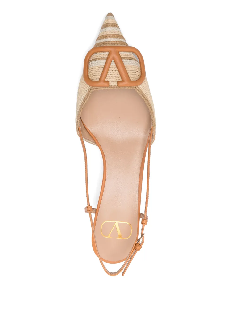 Valentino Garavani 45mm VLogo Signature slingback pumps Neutrals