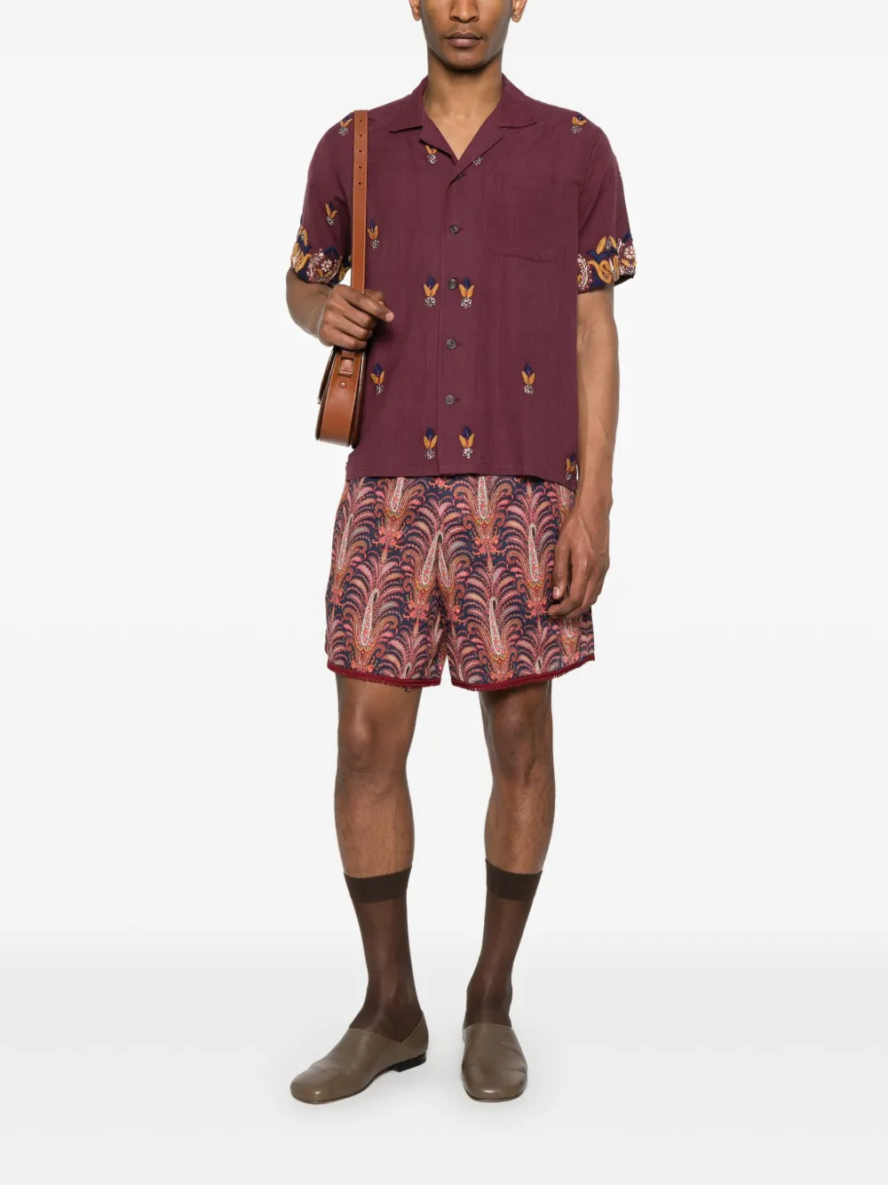 Valentino Garavani Shorts met Voyage Imaginaire-print Blauw