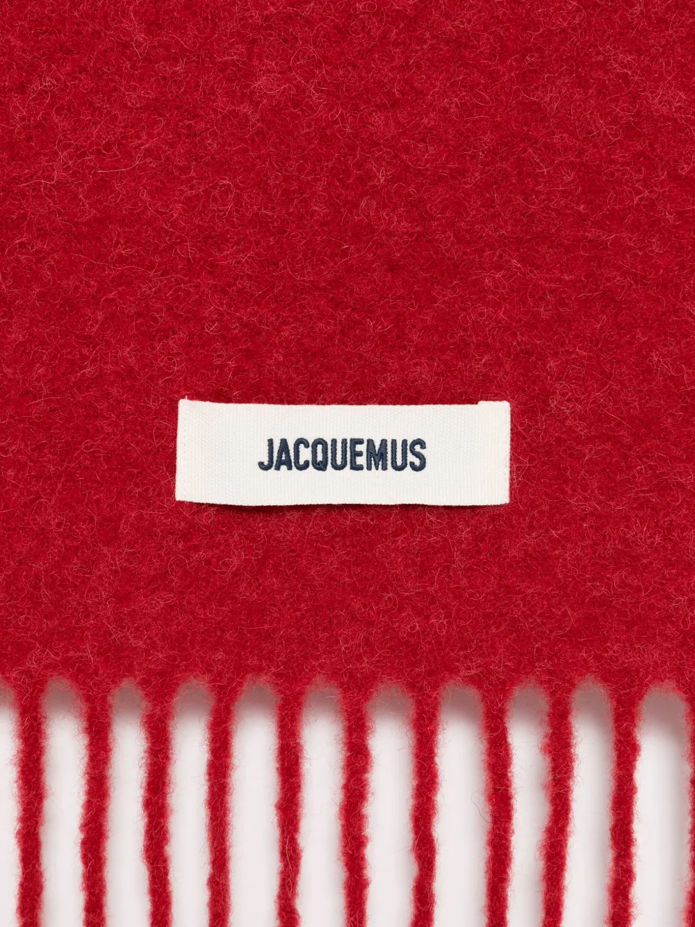 Jacquemus fringed wool scarf - Rood