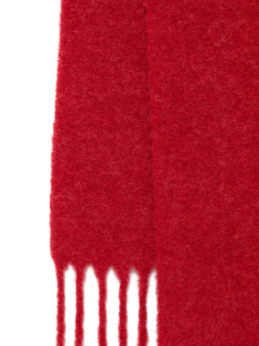 Jacquemus Womens Dark Red Carro Fringed Wool-blend Scarf In Red