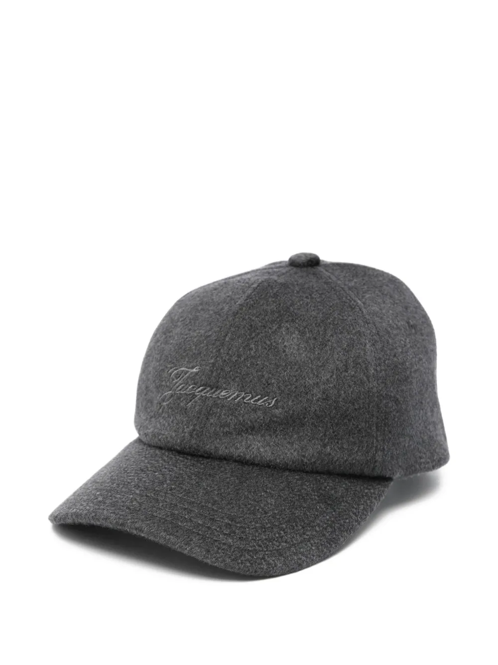 Jacquemus Logo-embroidery Baseball Cap In Gray