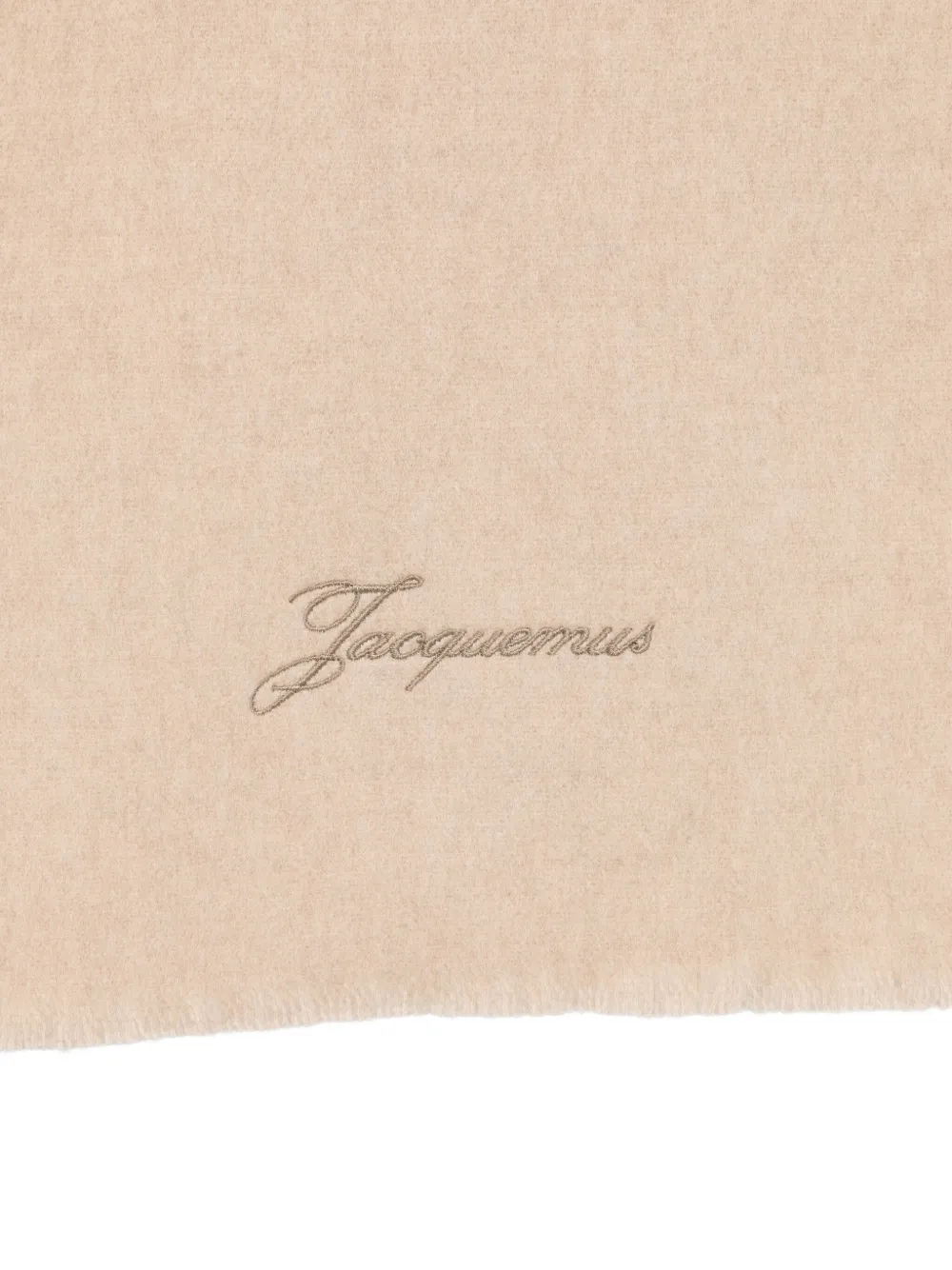 Jacquemus Embroidered Wool Scarf In Neutral