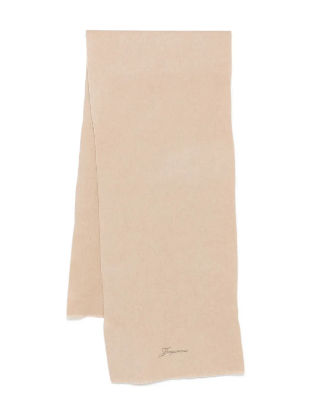 Jacquemus Embroidered Wool Scarf In Neutral