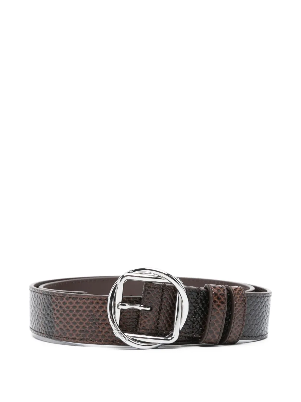 snakeskin-print buckle belt