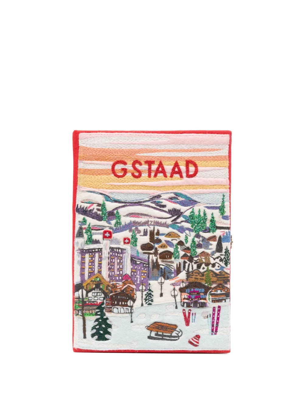 Olympia Le-tan X Mlle Mouns Ski In Gstaad Clutch In Red