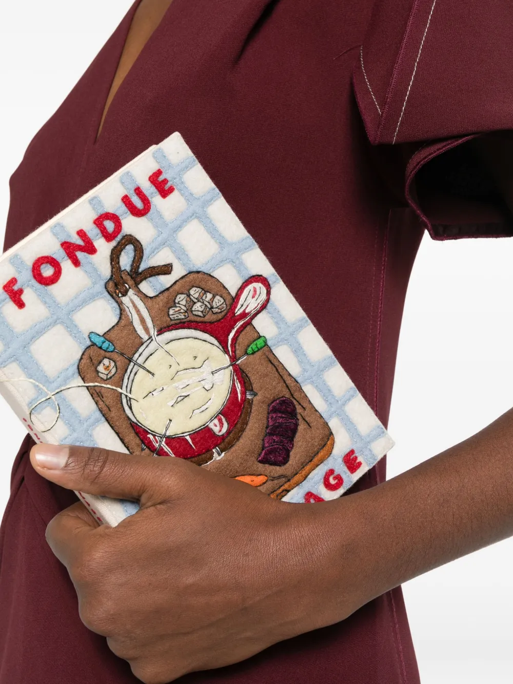 Olympia Le-tan Fondue Fromage Clutch In Brown