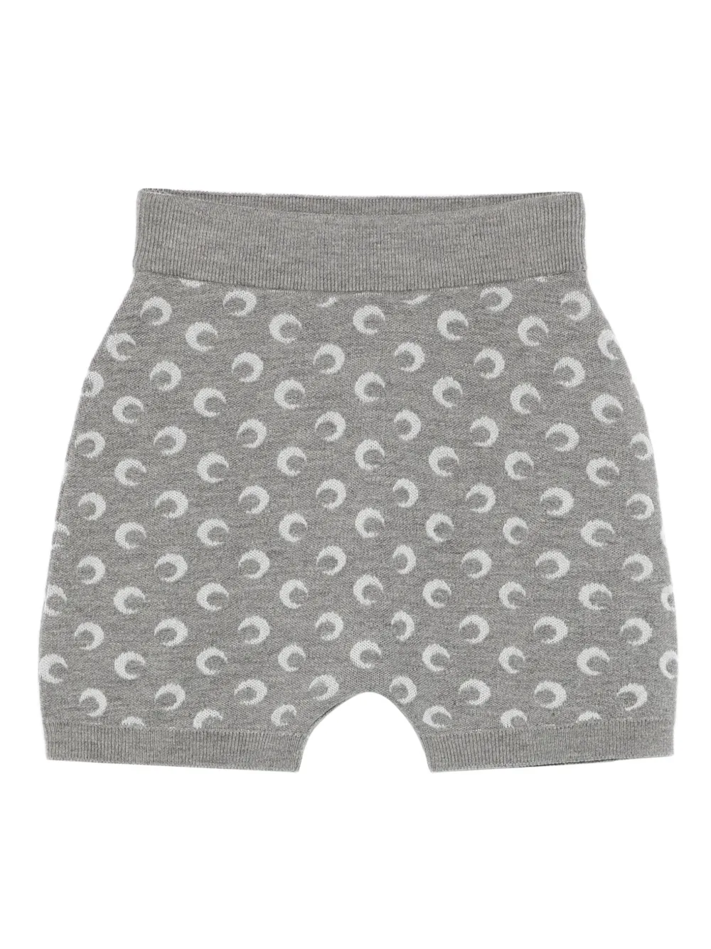 Marine Serre Moon Jacquard Knitted Shorts In Gray