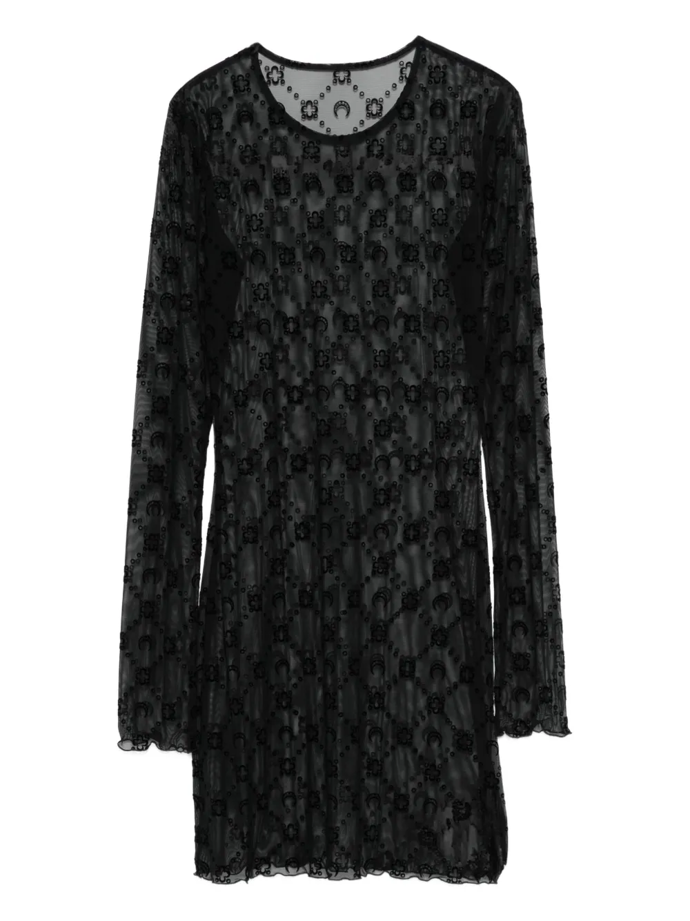 Marine Serre moon-embellished mesh dress | Black | Image 1