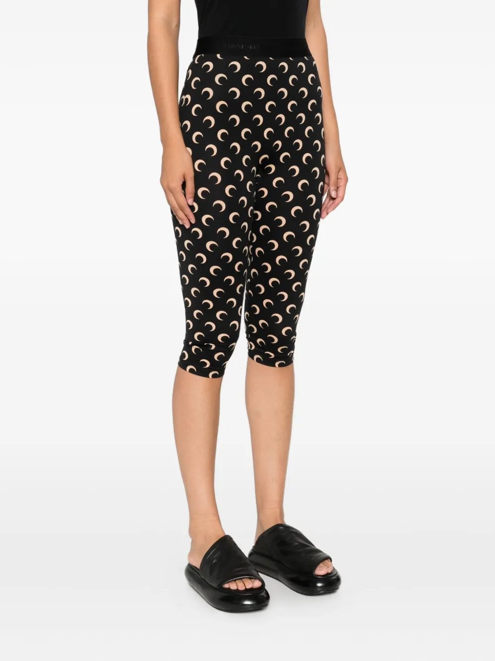 Marine Serre crescent moon-print trousers Zwart