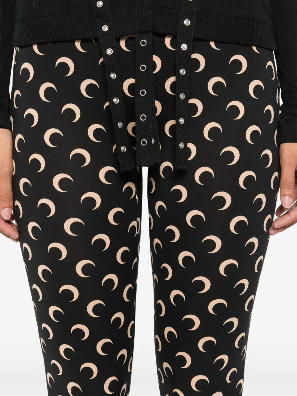 Marine Serre crescent moon-print trousers Zwart