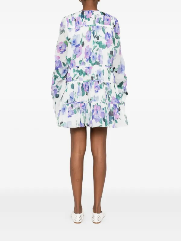 【AJE】ブルゾン袖ライラック柄ミニワンピースClover Mini Dress Clover Mini Dress | Lilac Dawn | Aje – Aje AU