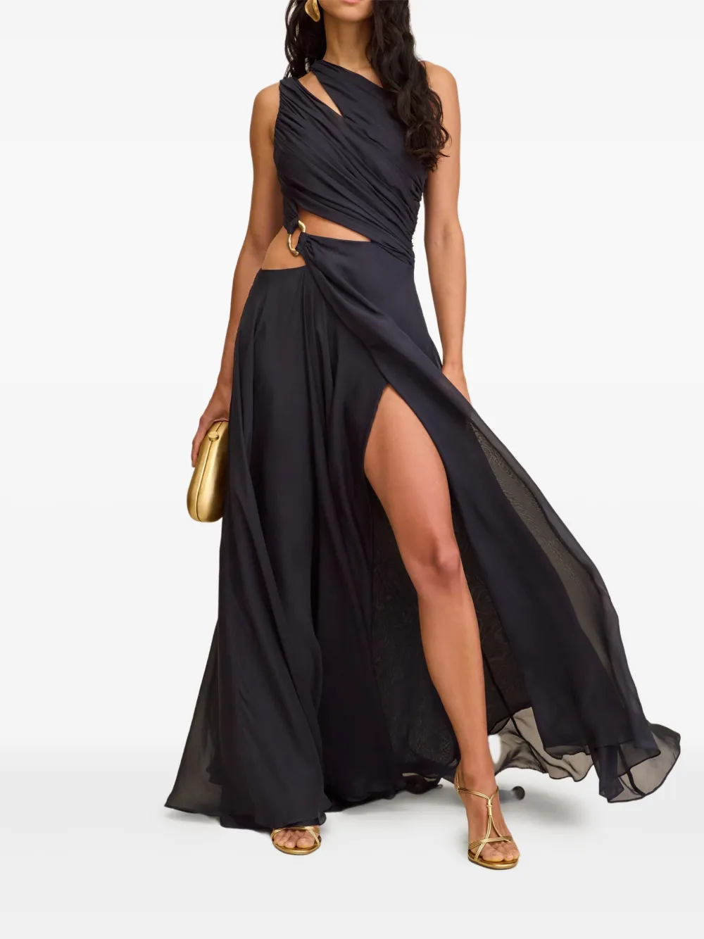 Cult Gaia Zan one-shoulder cut-out gown - Blue