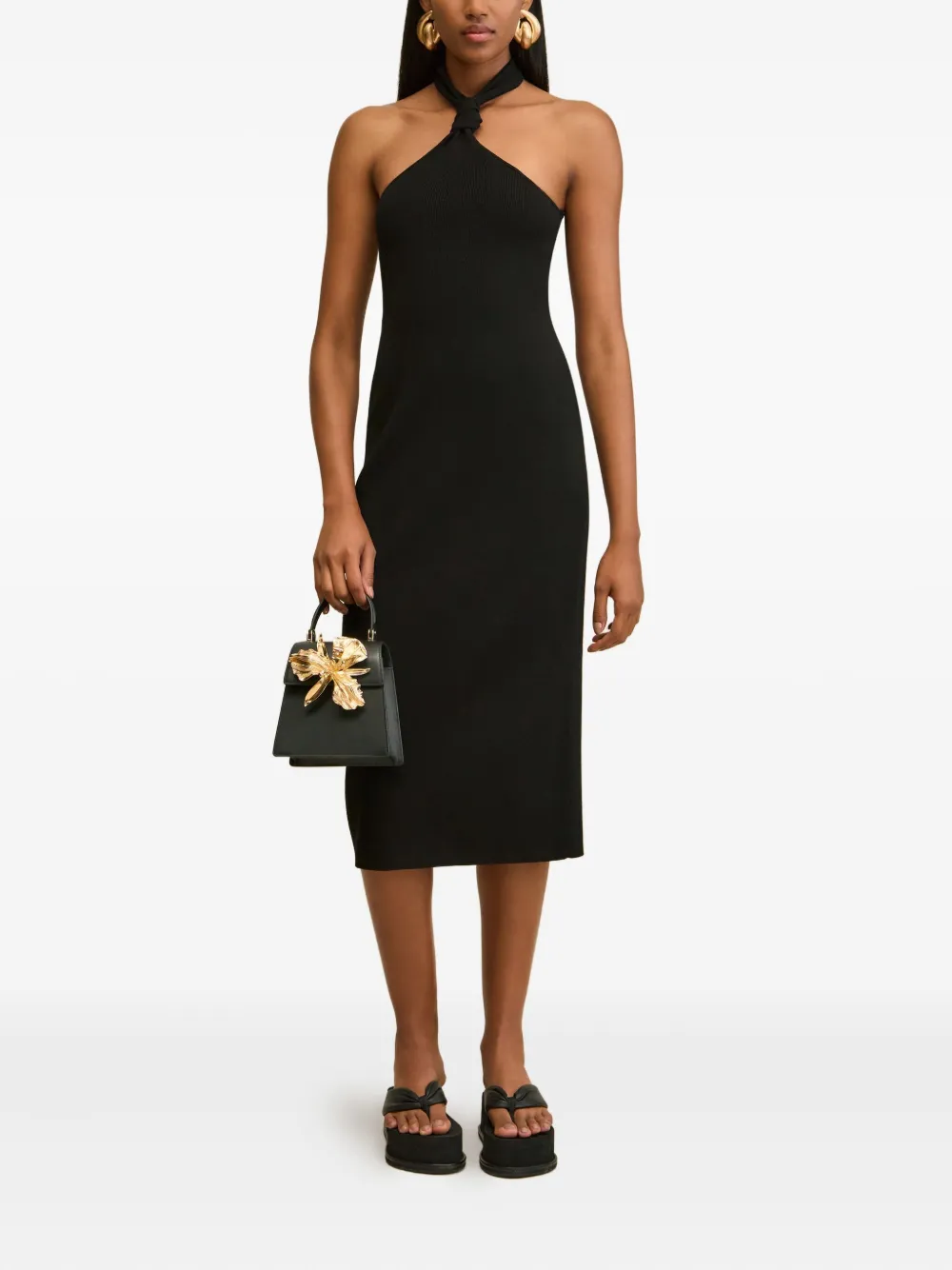 Cult Gaia Erika Halterneck Midi Dress In Black