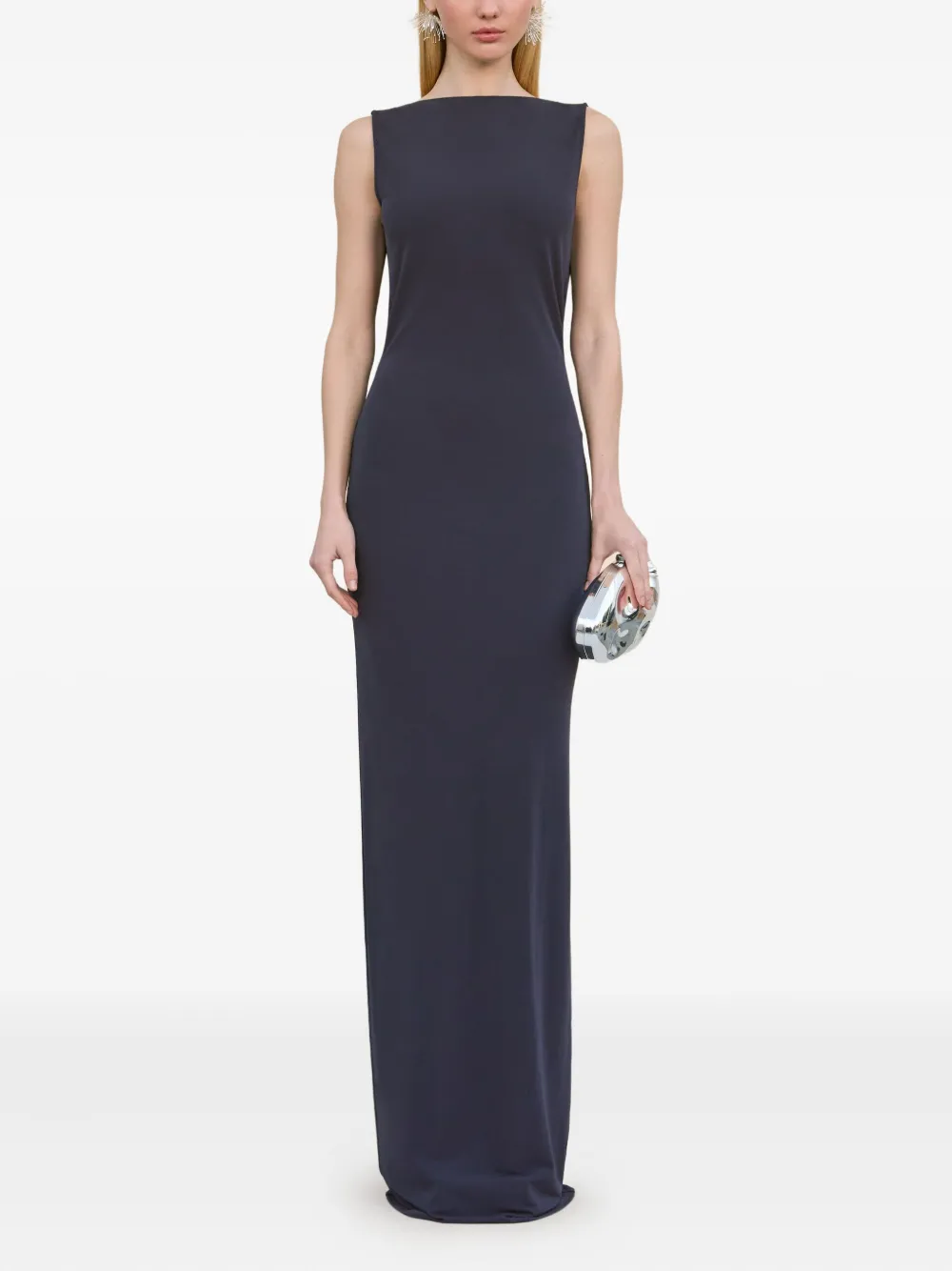 Cult Gaia cowl-back sleeveless gown Blauw