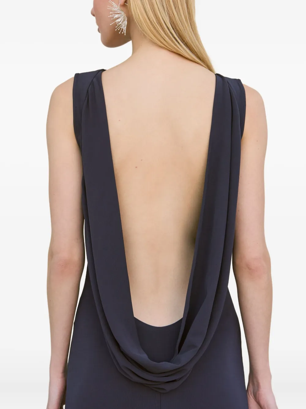 Cult Gaia cowl-back sleeveless gown Blauw