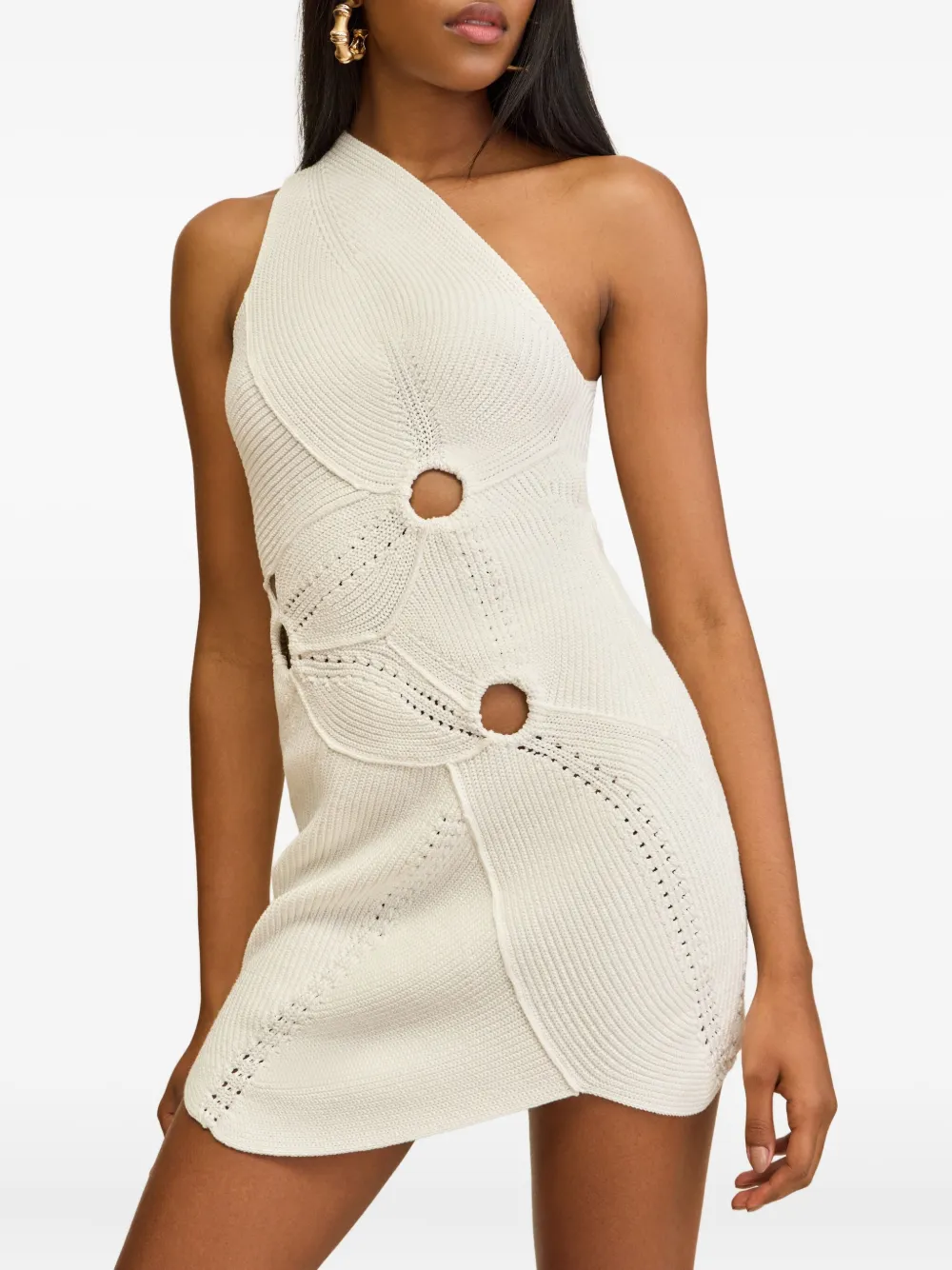 Cult Gaia Coreline asymmetrische mini-jurk met uitgesneden details Wit