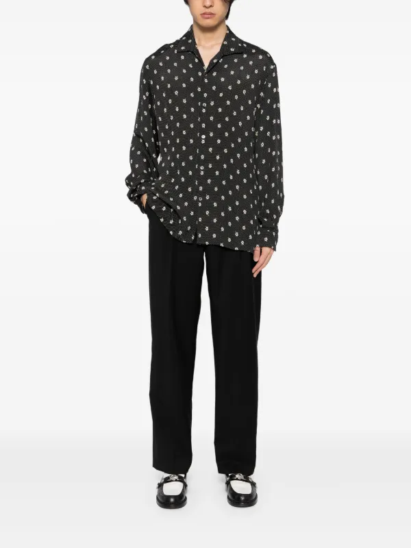 トップス calmlence CLASSIC OPEN COLLAR SHIRT CALMLENCE Classic open-collar Shirt | Black | FARFETCH