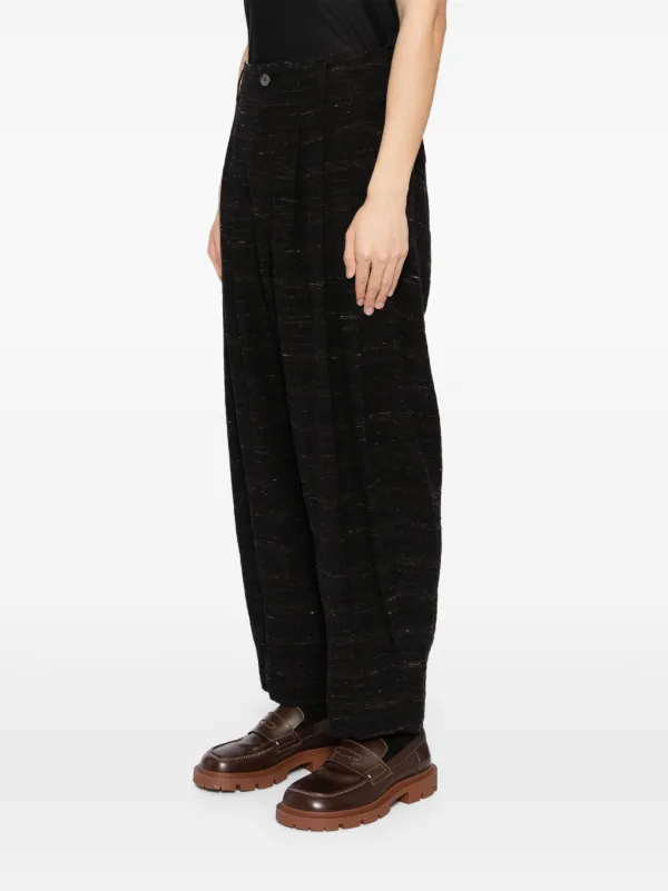 CALMLENCE Triple Pleated Tapered Trousers | Black | FARFETCH TR