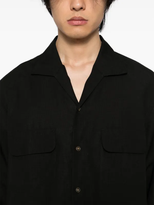 CALMLENCE Classic open-collar Shirt | Black | FARFETCH