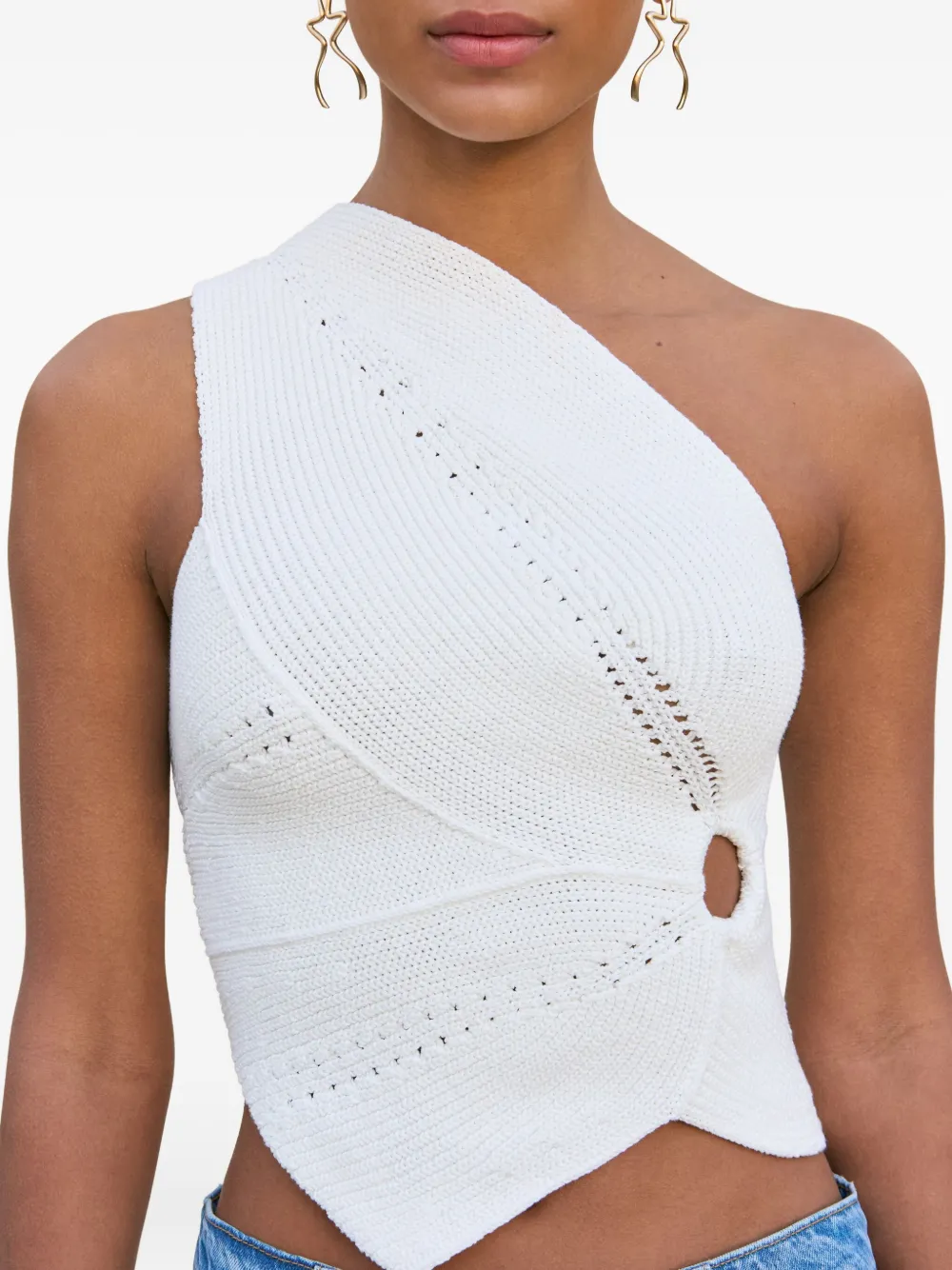 Cult Gaia Deneuve one-shoulder tank top Wit