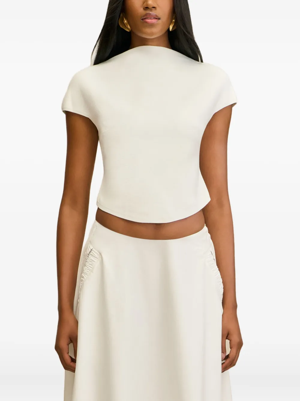 Cult Gaia Virginiana cropped T-shirt Wit