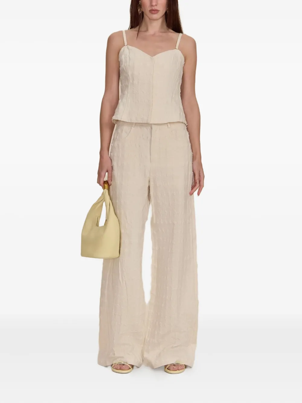 Cult Gaia Katya broek van bouclé Beige