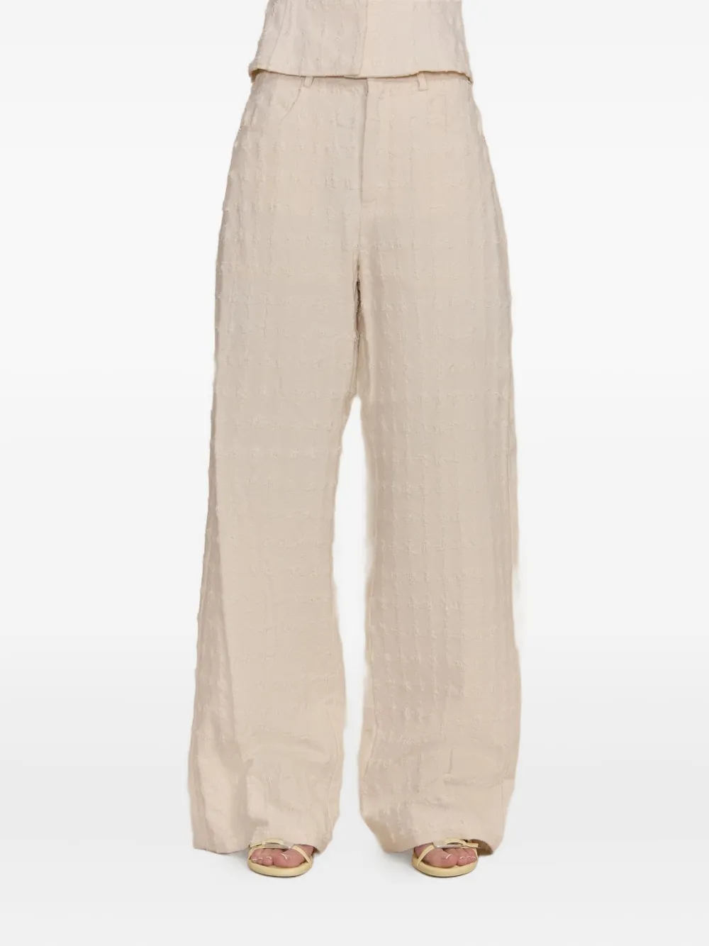 Cult Gaia Katya broek van bouclé Beige