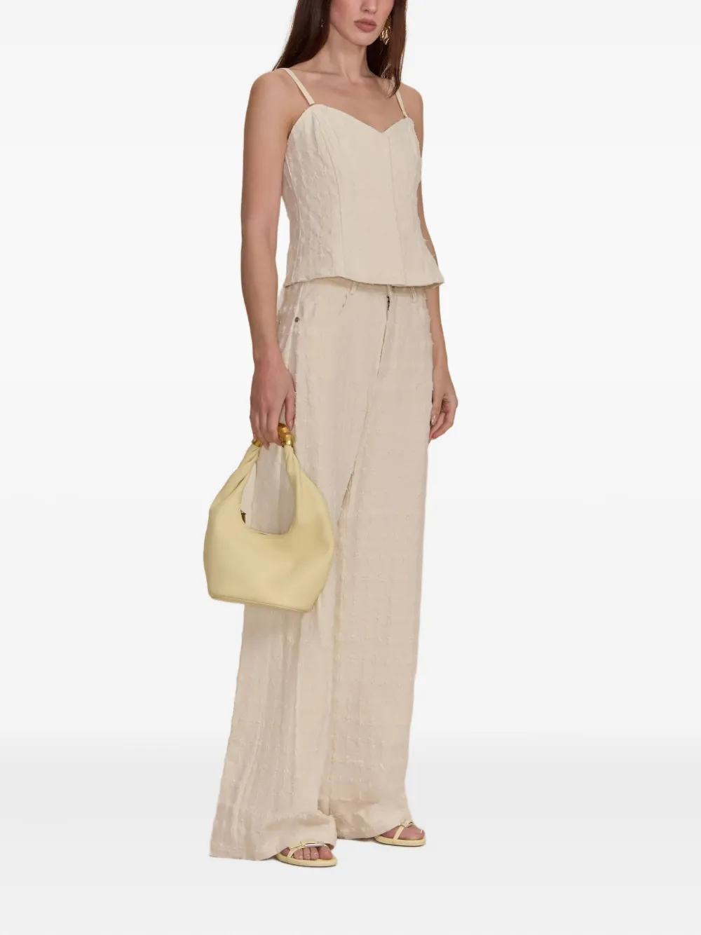 Cult Gaia Katya broek van bouclé Beige