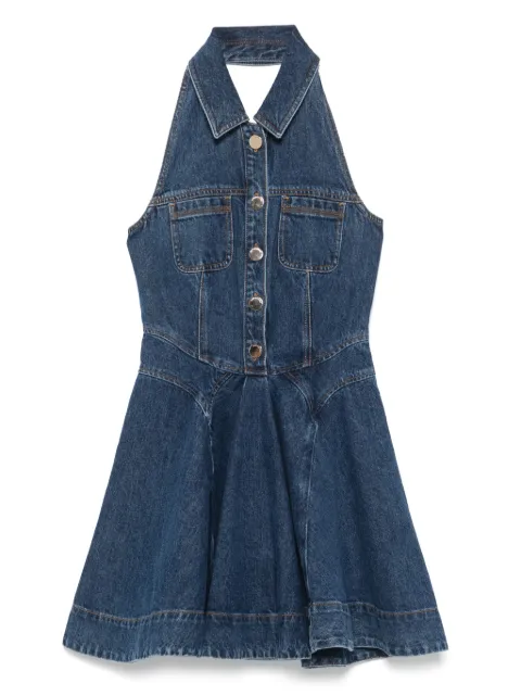 Self-Portrait denim sleeveless mini dress