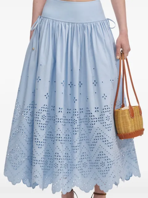 Self-Portrait cotton A-line skirt