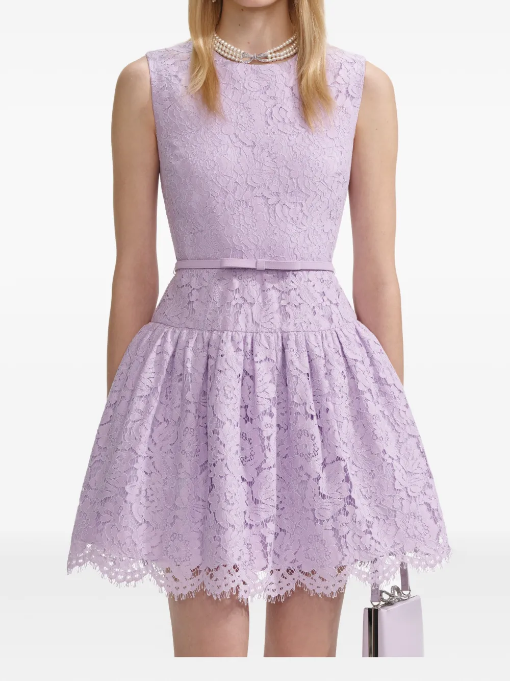 Self-Portrait embroidered-lace dress | Purple | Image 1